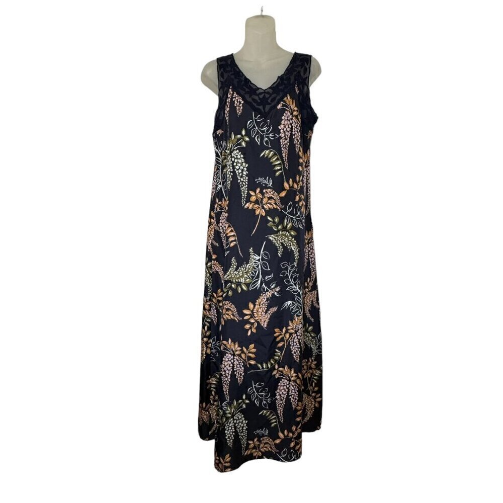 Sundance 100% Silk Sexy Floral Printed Slip Dress Sheath Lace‎ Trim size S 4 - 6